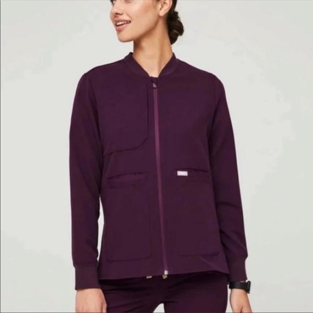 Figs Bellery Deep Purple Scrub Jacket Size: M NWT